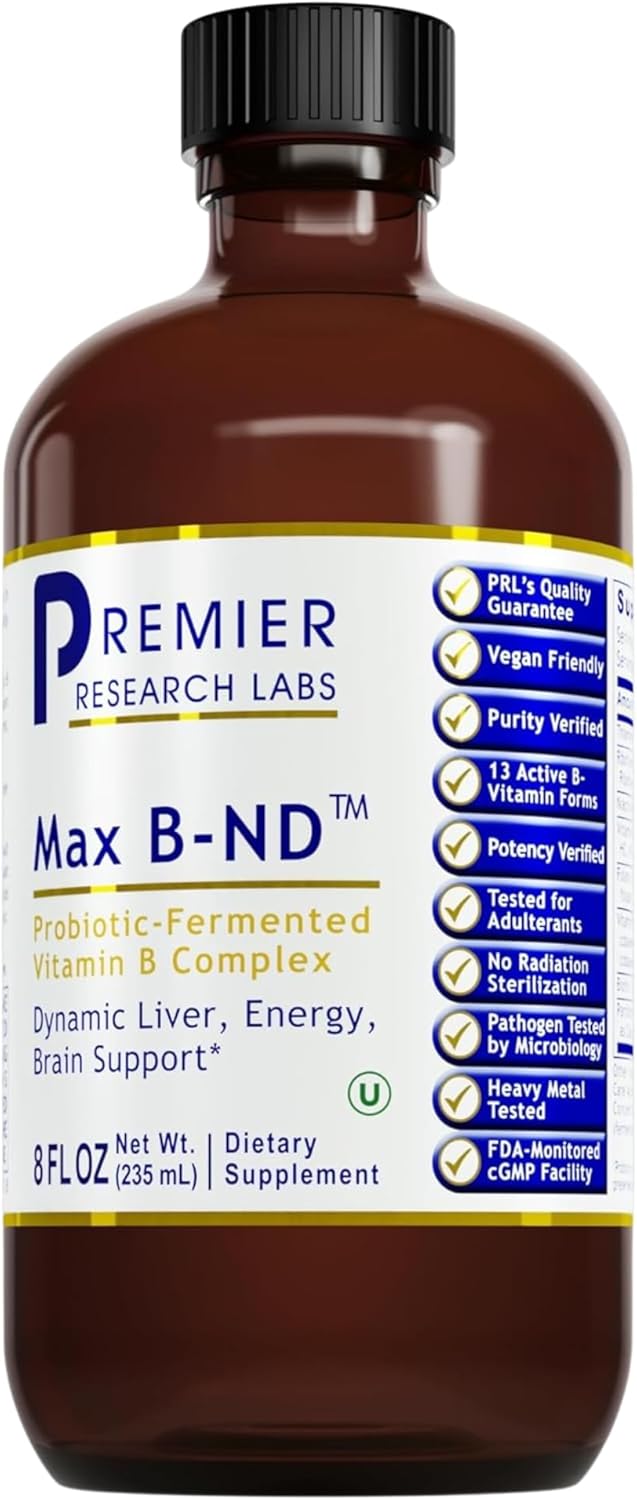 Premier Research Labs Max B-ND - Liquid Vitamin B Complex for Liver and Brain Health, Sublingual Drops with Thiamin, B12 and B6 - 237 ml - görsel 1