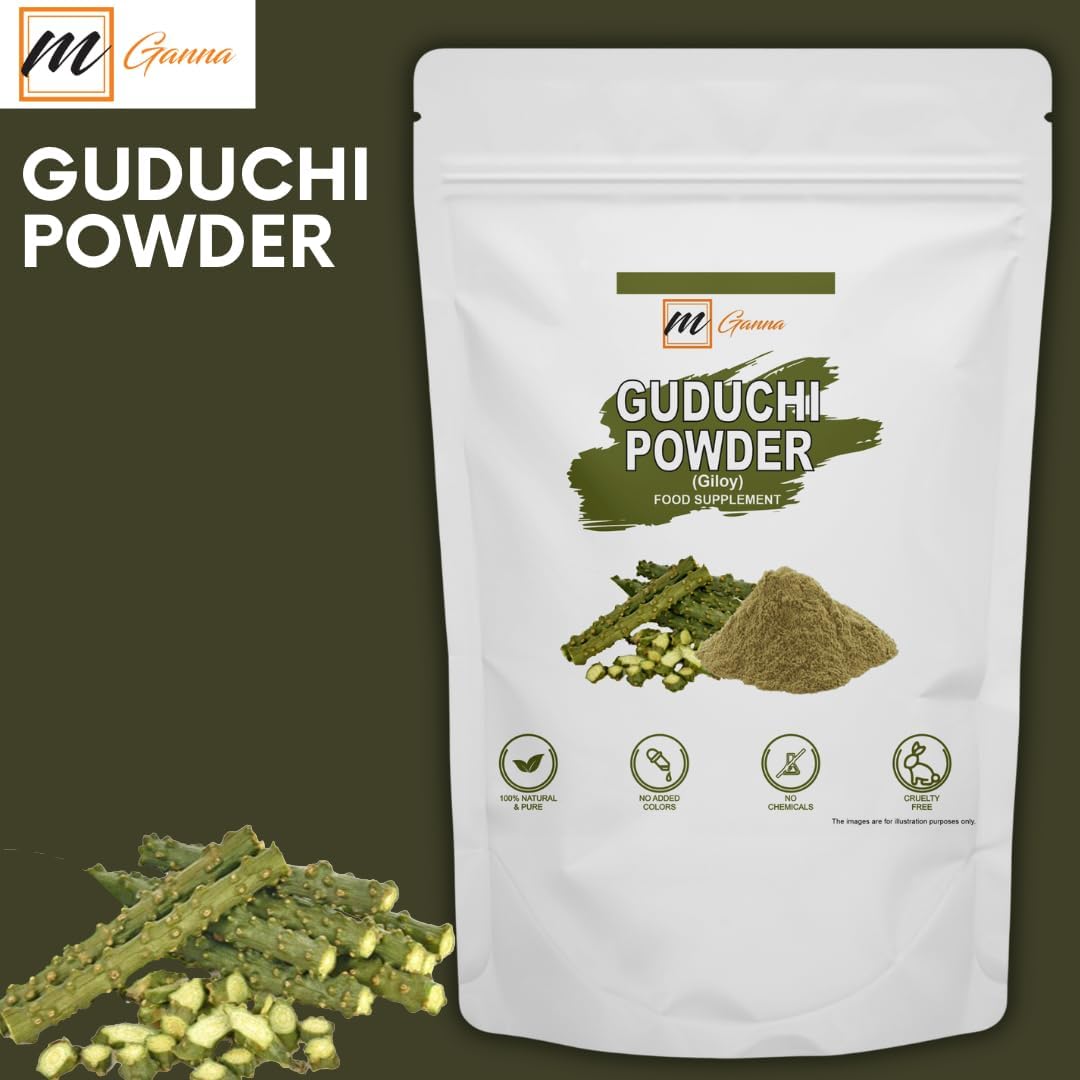 100% Pure and Natural Guduchi (Giloy) Powder - Ayurvedic Supplement (227g) - görsel 3