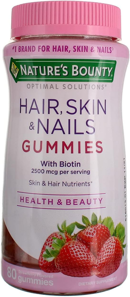 Nature's Bounty Optimal Solutions Hair, Skin and Nails Gummies, 80 Count (Pack of 4) - görsel 4