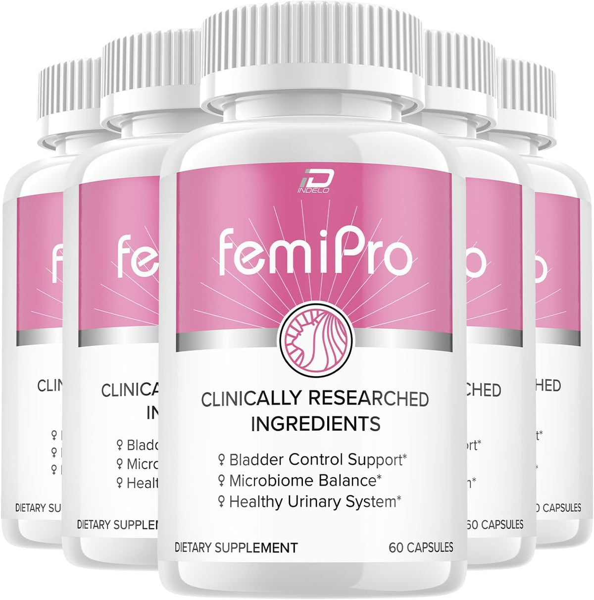 FemiPro Food Supplement – Probiotic for Urinary and Bladder Health, 5 Bottles (300 Capsules) - görsel 1