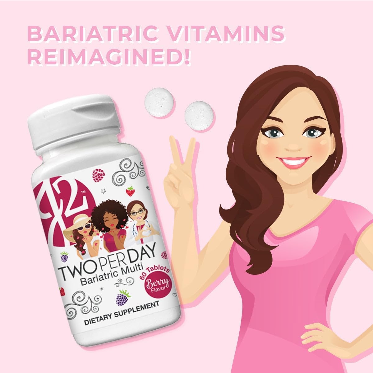 Bariatric Eating J2 Two per Day Multivitamin Chewable Berry Tablets – 30-Day Supply - görsel 4