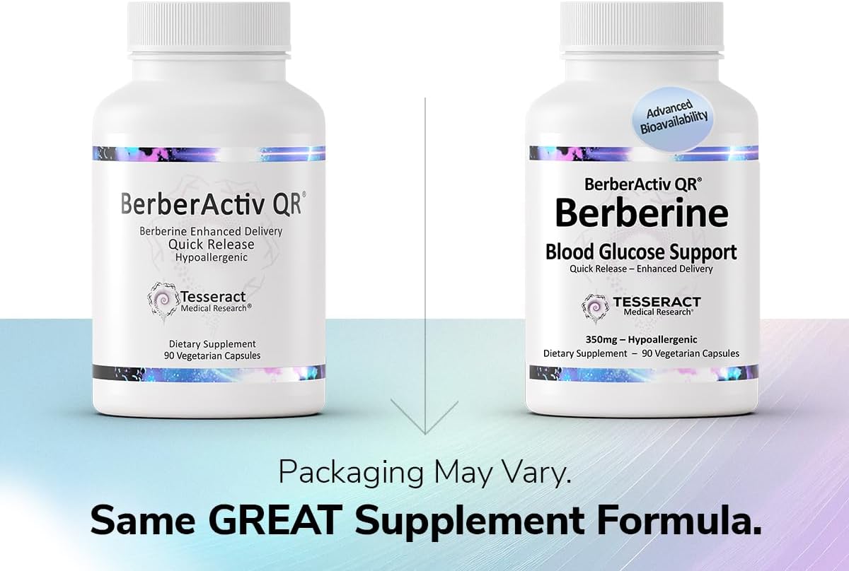 Tesseract Medical Research BerberActiv-QR Berberine Supplement - 350 mg, 90 Vegetarian Capsules - görsel 2