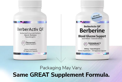 Tesseract Medical Research BerberActiv-QR Berberine Supplement - 350 mg, 90 Vegetarian Capsules