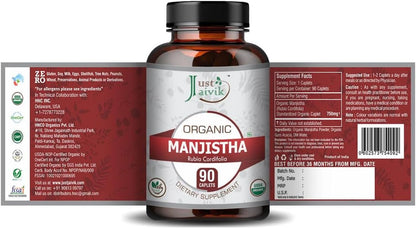 Just Jaivik Organic Manjistha Tablets, 750 mg, 90 Count