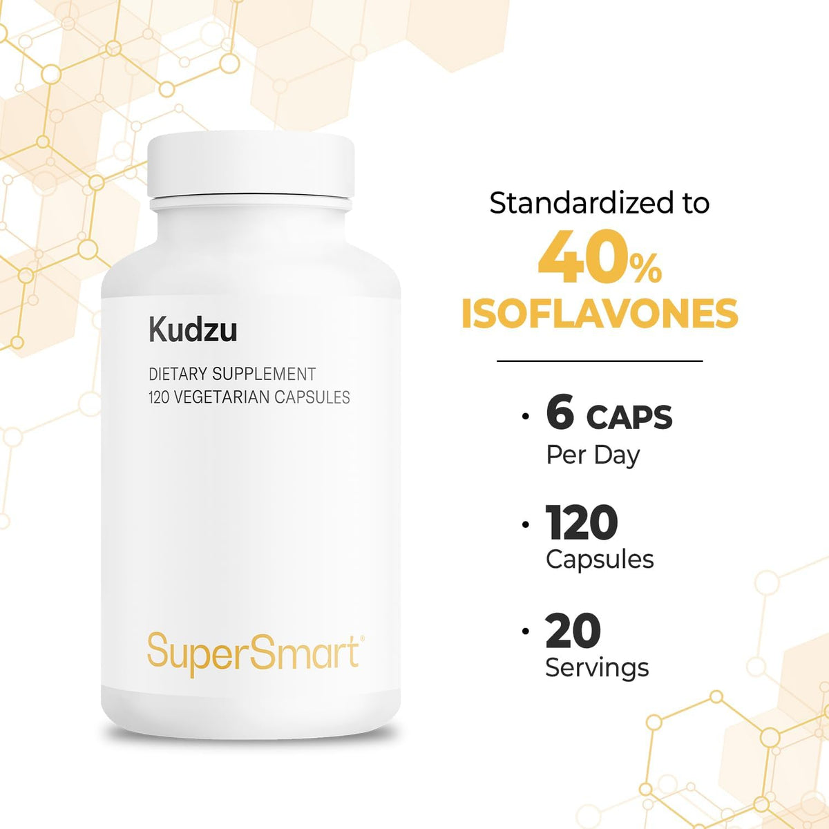 Supersmart Kudzu Extract 500 mg Full Spectrum - Herbal Antioxidant Supplement - Non-GM & Gluten-free - 120 Vegetarian Capsules - görsel 5