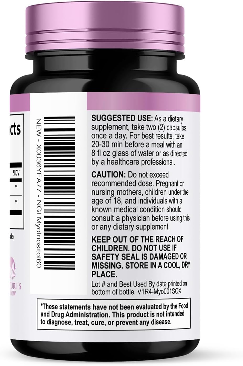 Nature's Glow Myo-Inositol & D-Chiro Inositol 1025 mg – 40:1 Ratio, Vegan, Non-GMO (60 Capsules) - görsel 8
