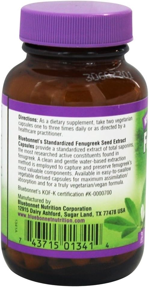 Bluebonnet Standardised Fenugreek Seed Extract 600 mg – 60 Vegetable Capsules - görsel 3