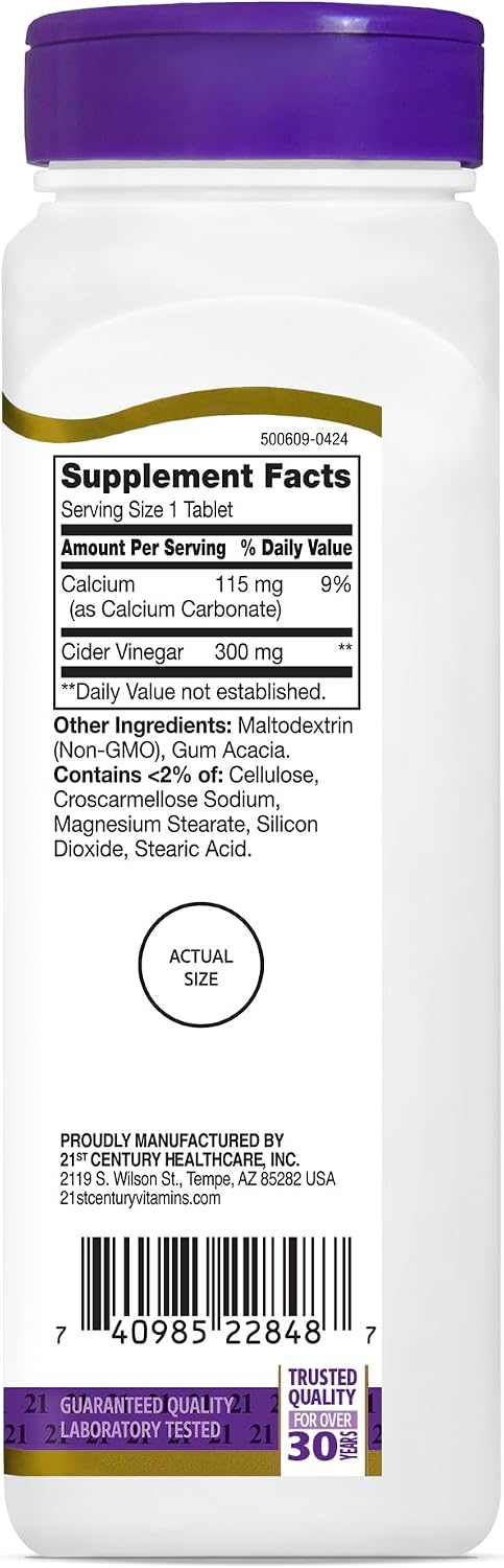 21st Century Apple Cider Vinegar 300mg Tablets, 250 Count - görsel 6