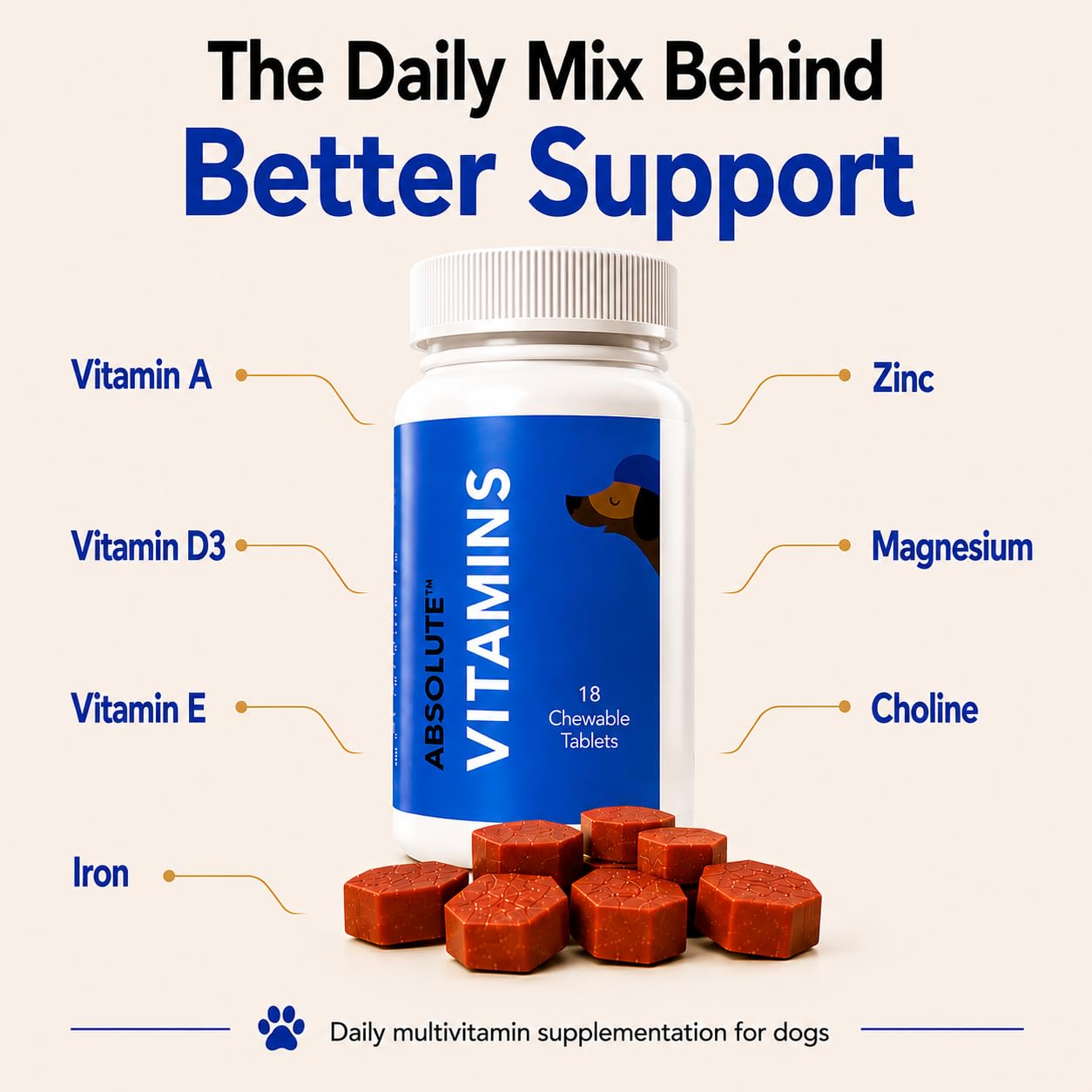 Drools Absolute Vitamin Tablets for Dogs, 110 Count - görsel 6