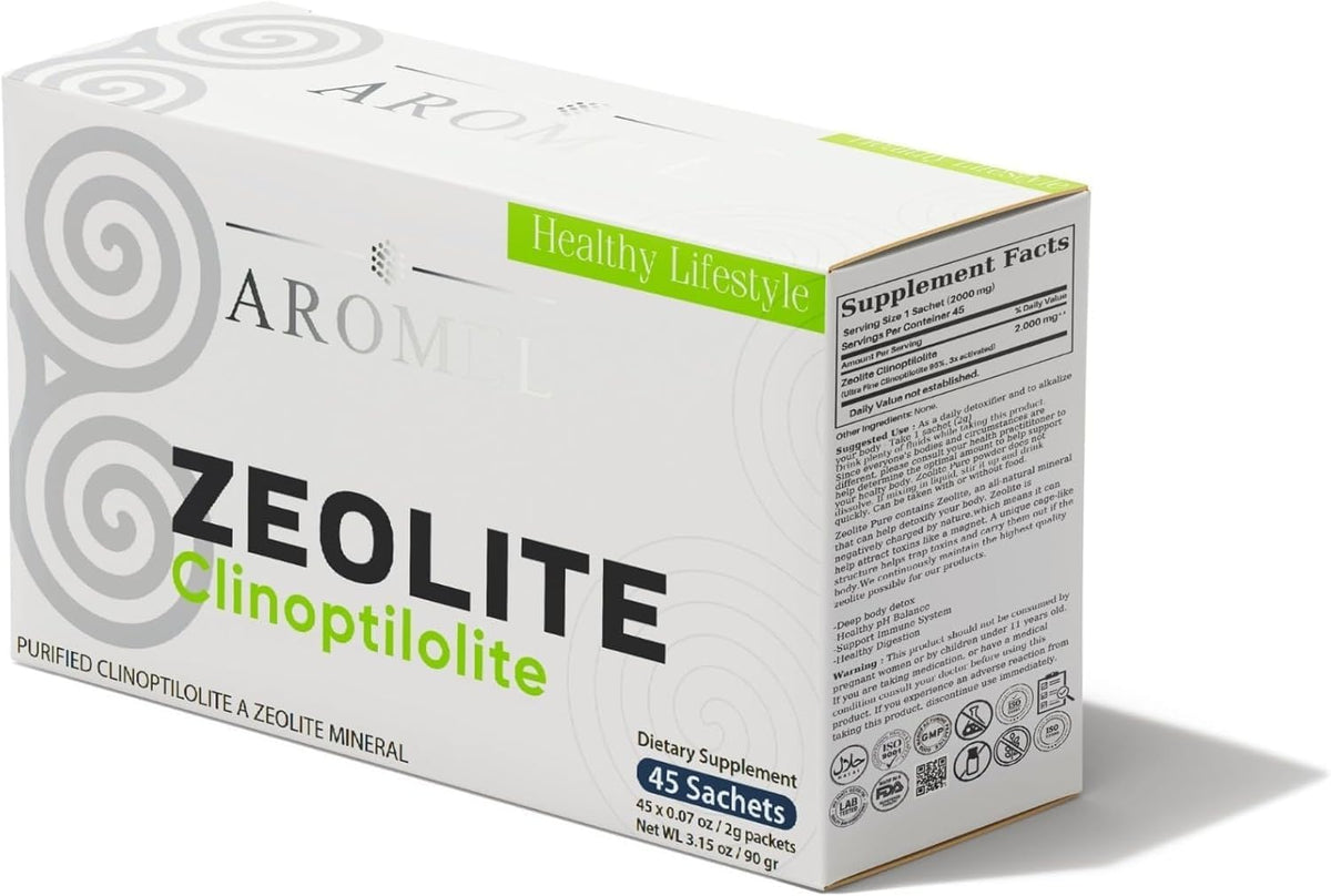 aromel Zeolite Powder Clinoptilolite Sachets - 45 Ultra Fine (<1 µm) Sachets, 95% Clinoptilolite, 3X Activated - görsel 1