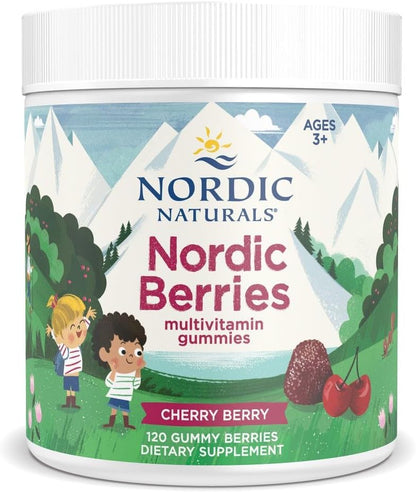 Nordic Naturals Nordic Berries, Cherry Berry – 120 Gummy Berries – Multivitamin for Children Aged 3+