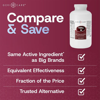 GeriCare Thera M Multivitamin Caplets, 1000 Caplets