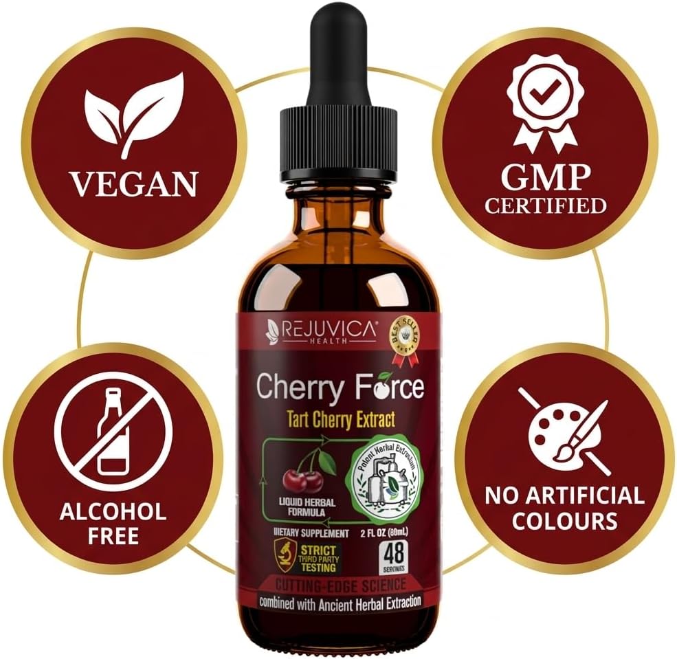 Rejuvica Health Cherry Force - Advanced Tart Cherry Extract - Liquid Drops - görsel 4