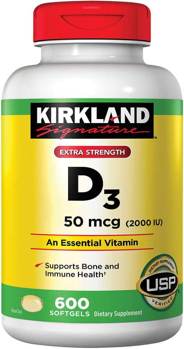 Kirkland Signature Extra Strength D3 50 mcg, 600 Softgels - görsel 6