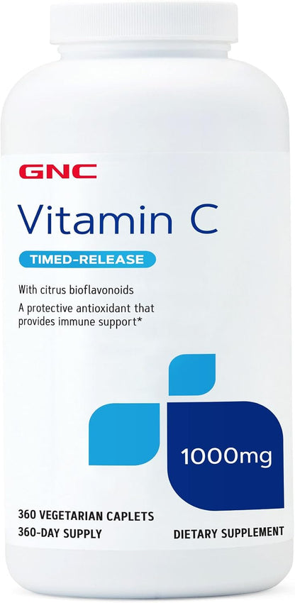 GNC Vitamin C 1000mg, 90 Caplets, Offers Immune Support
