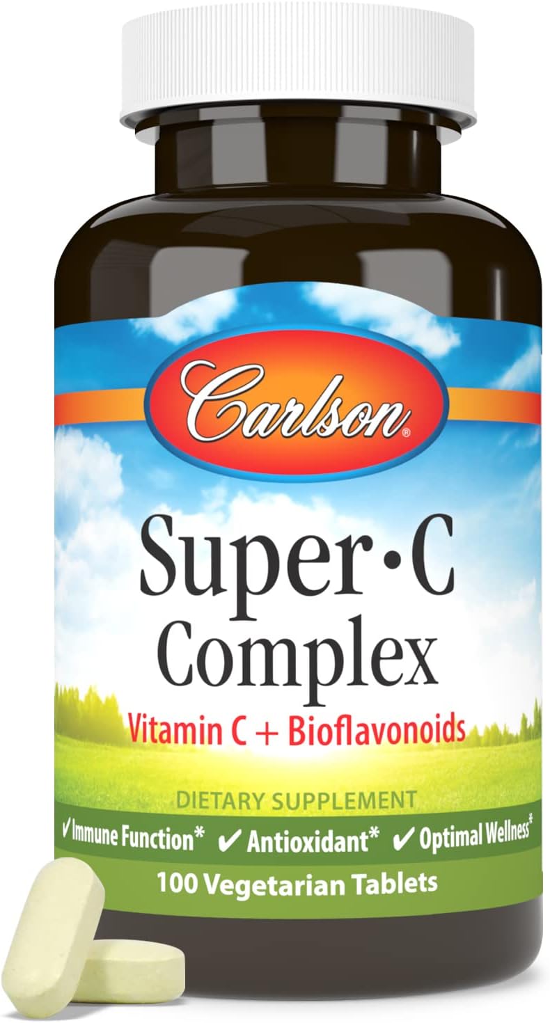 Carlson - Super-C Complex, Vitamin C + Bioflavonoids, Immune Function & Antioxidant Support, 100 Vegetarian Tablets - görsel 5