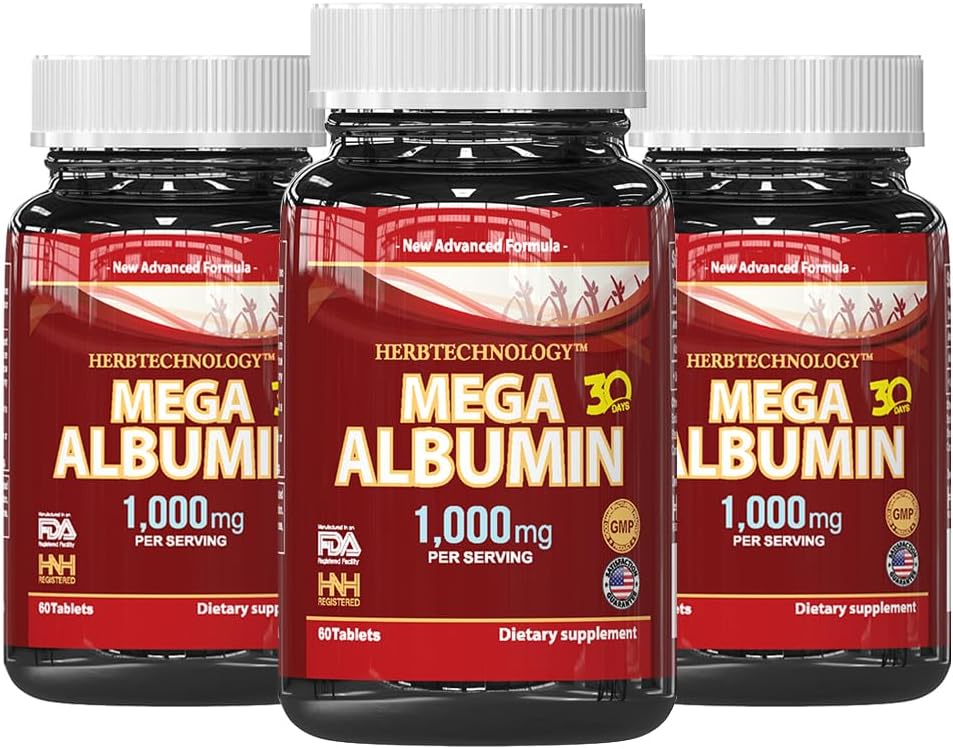 Dr.K&C Mega Albumin Protein Food Supplement 1000mg - 3 Bottles (180 Tablets Each) - görsel 10