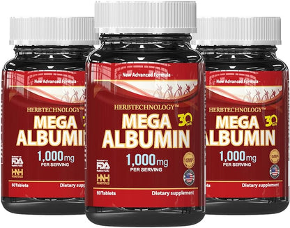 Dr.K&C Mega Albumin Protein Food Supplement 1000mg - 3 Bottles (180 Tablets Each)