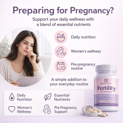Natifi Conception Fertility Prenatal Vitamins – Supports Regular Cycles, Hormone Balance, and Ovulation (60 Capsules)