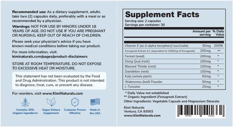 Kimi Naturals Butt Enhancer Pills – Natural Booty Builder for Bigger Buttocks and Curves – 60 Capsules - görsel 5