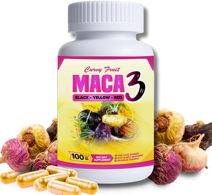 Maca 3 Capsules – Black, Red & Yellow Maca Root Blend – Women's Wellness & Natural Body Support – Herbal Formula