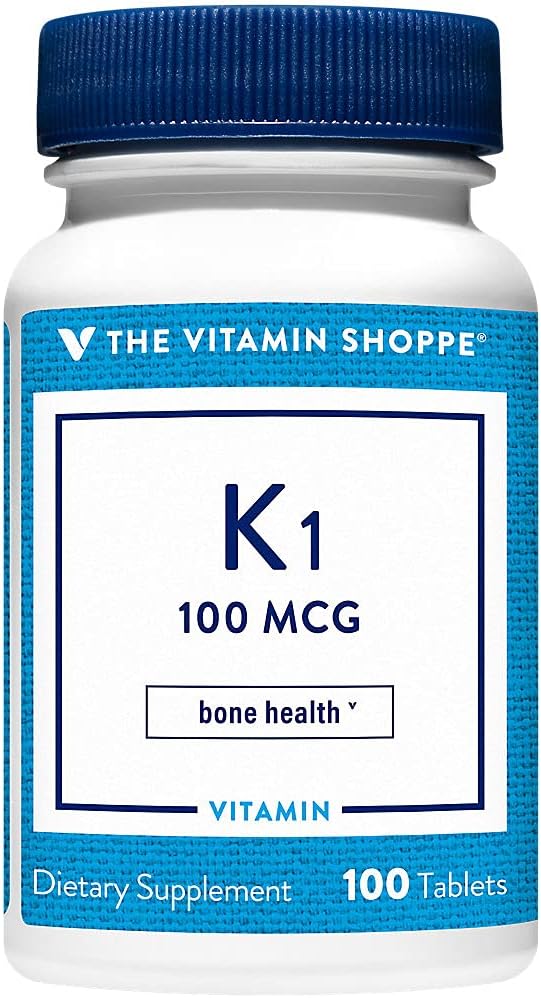 The Vitamin Shoppe Vitamin K1 100 mcg – Daily Food Supplement (100 Tablets) - görsel 1