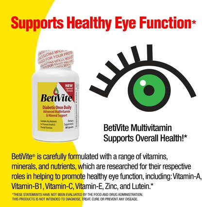 BetiVite Multivitamin: Supports Normal Nerve Function & Eye Health, with ALA, Lycopene and Lutein, 30 Day Supply – Image 2