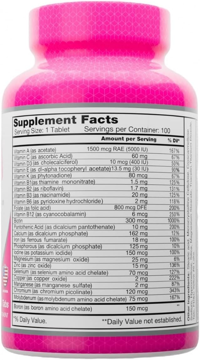 ALFA VITAMINS Multi Women Vitamins Food Supplement with Essential Vitamins & Minerals for Women - Amino Acids + Antioxidants - 100 Tablets (2 Pack) - görsel 2