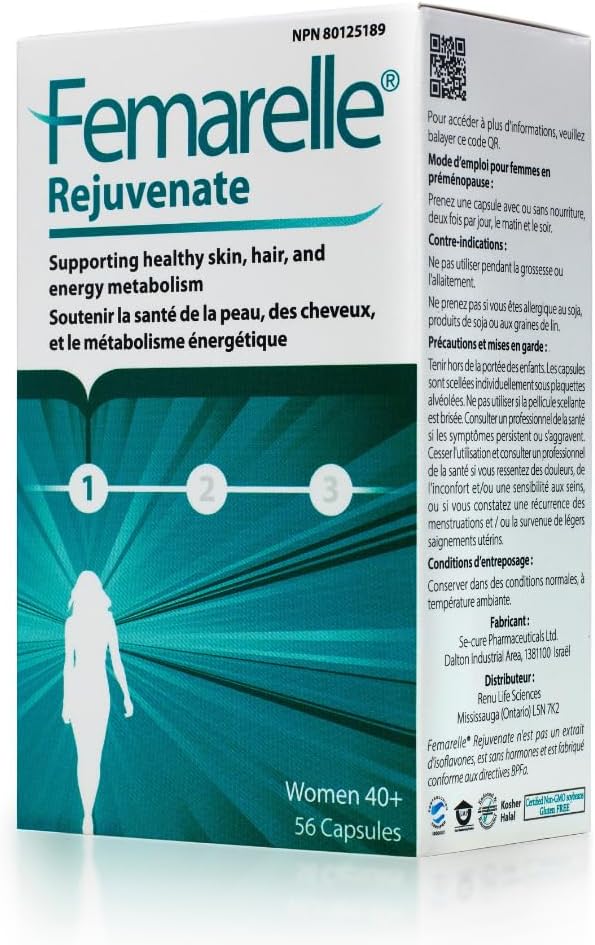 Femarelle Rejuvenate – Perimenopause Supplement – Hormone-Free with DT56a, Flaxseed, Biotin & Vitamin B2 – 56 Capsules - görsel 1