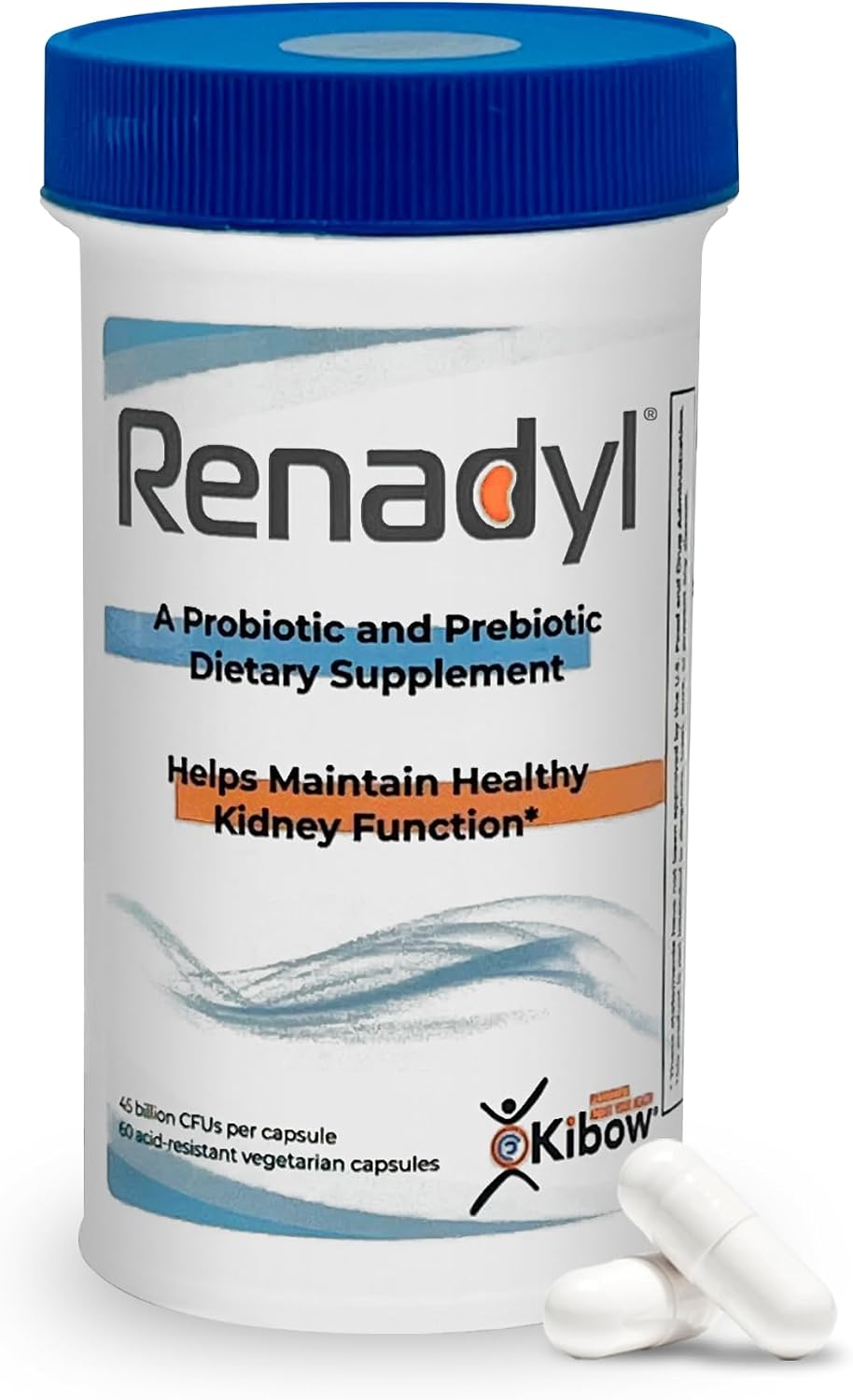 Renadyl Kidney Probiotic Supplement – 45 Billion CFUs for Urea, Creatinine and Uric Acid Support – 60 Capsules (One Month Supply) - görsel 1