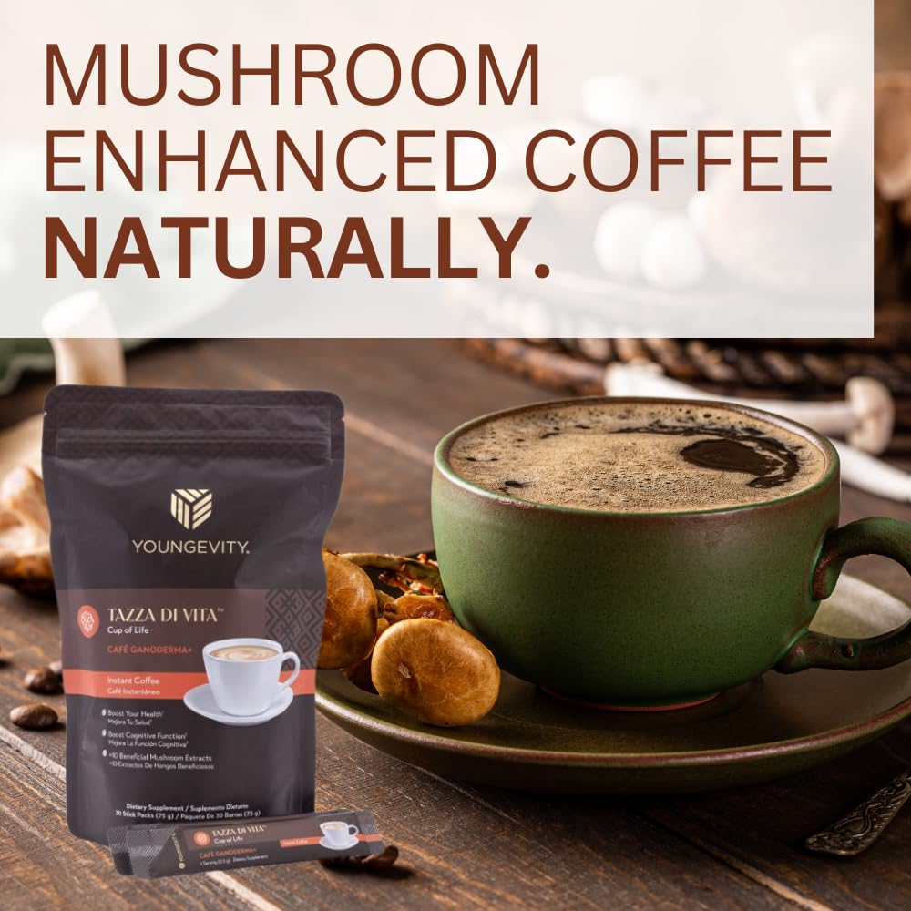 Youngevity Tazza Di Vita Café Ganoderma Coffee – 30 Stick Packs (Pack of 3) - görsel 7