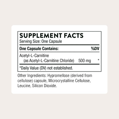 THORNE Acetyl-L-Carnitine - 500 mg - 60 Capsules