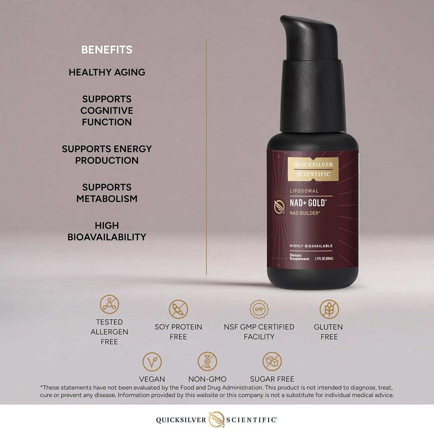 Quicksilver Scientific NAD+ Gold+ 50 ml - görsel 4