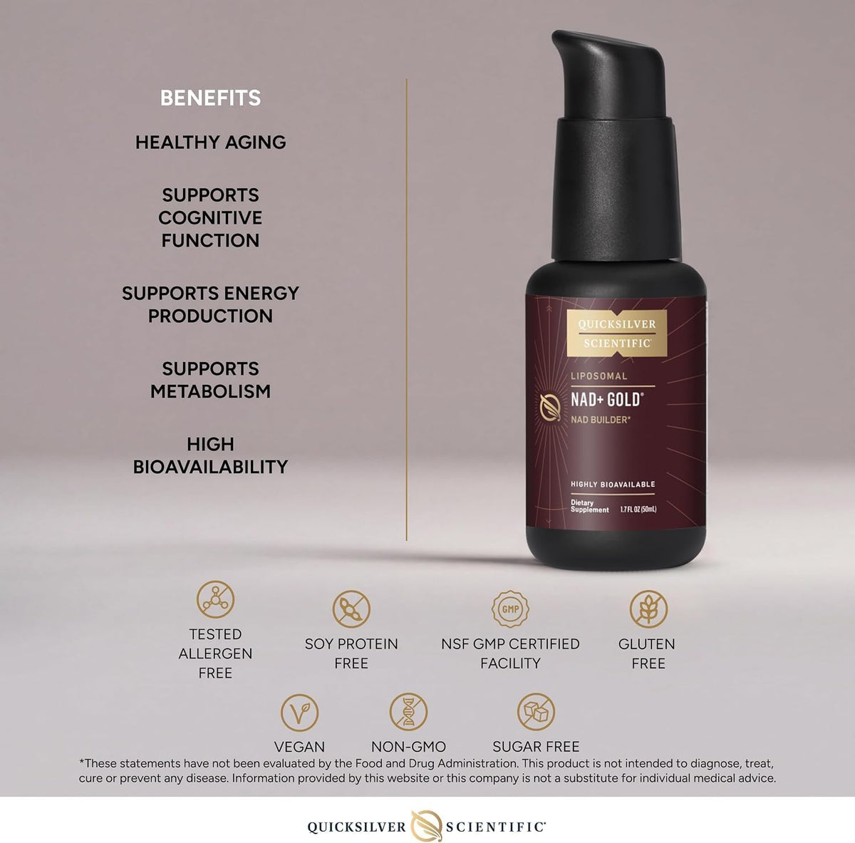 Quicksilver Scientific NAD+ Gold+ 50 ml - görsel 4