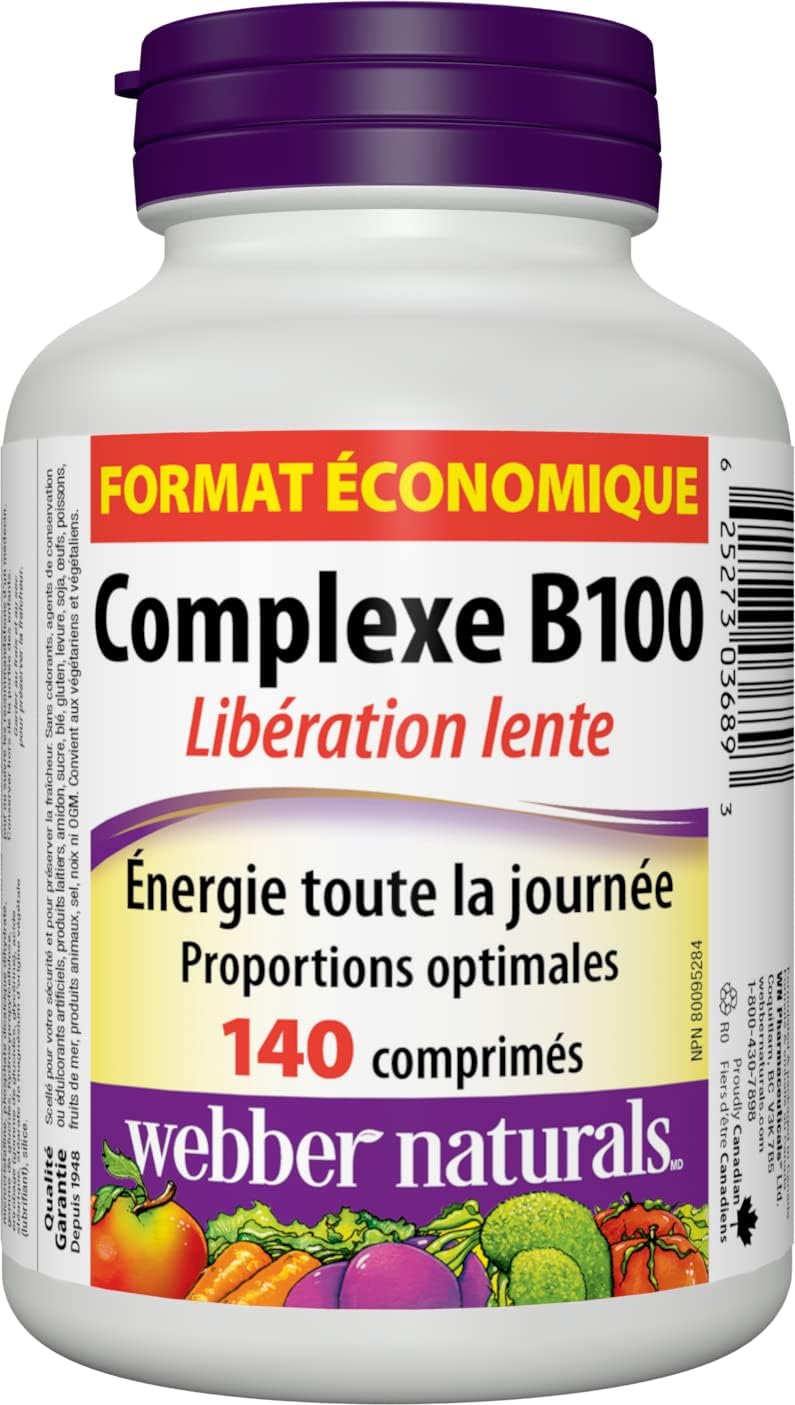 Webber Naturals Vitamin B100 Complex Time Release, 140 Tablets - görsel 2