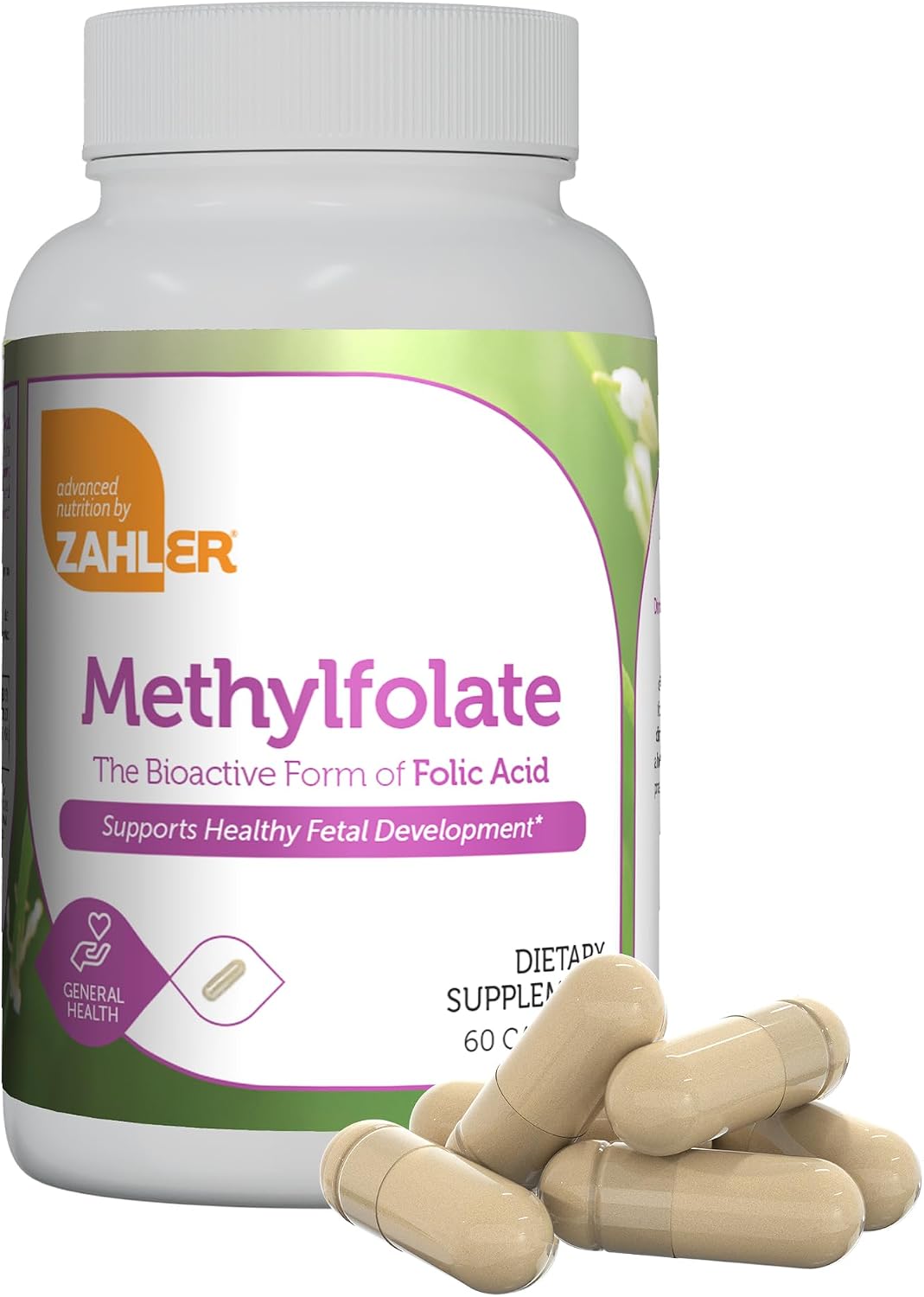 Zahler Methylfolate - 1000 mcg DFE L-Methylfolate - Methylated Folate Supplement for Women - 60 Capsules - görsel 1