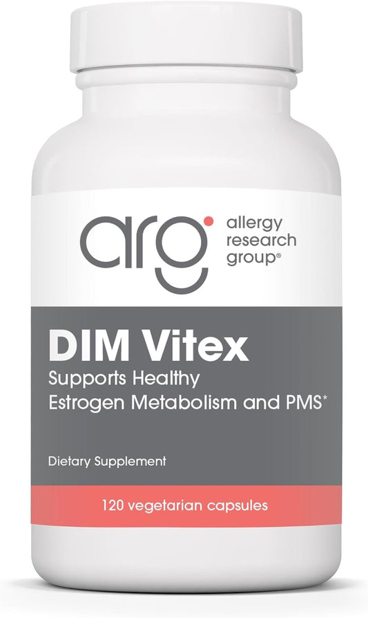 Allergy Research Group DIM Vitex - Supports Oestrogen Metabolism - DIM with NAC, Vitamin B and Magnesium - 60 Servings (120 Capsules)