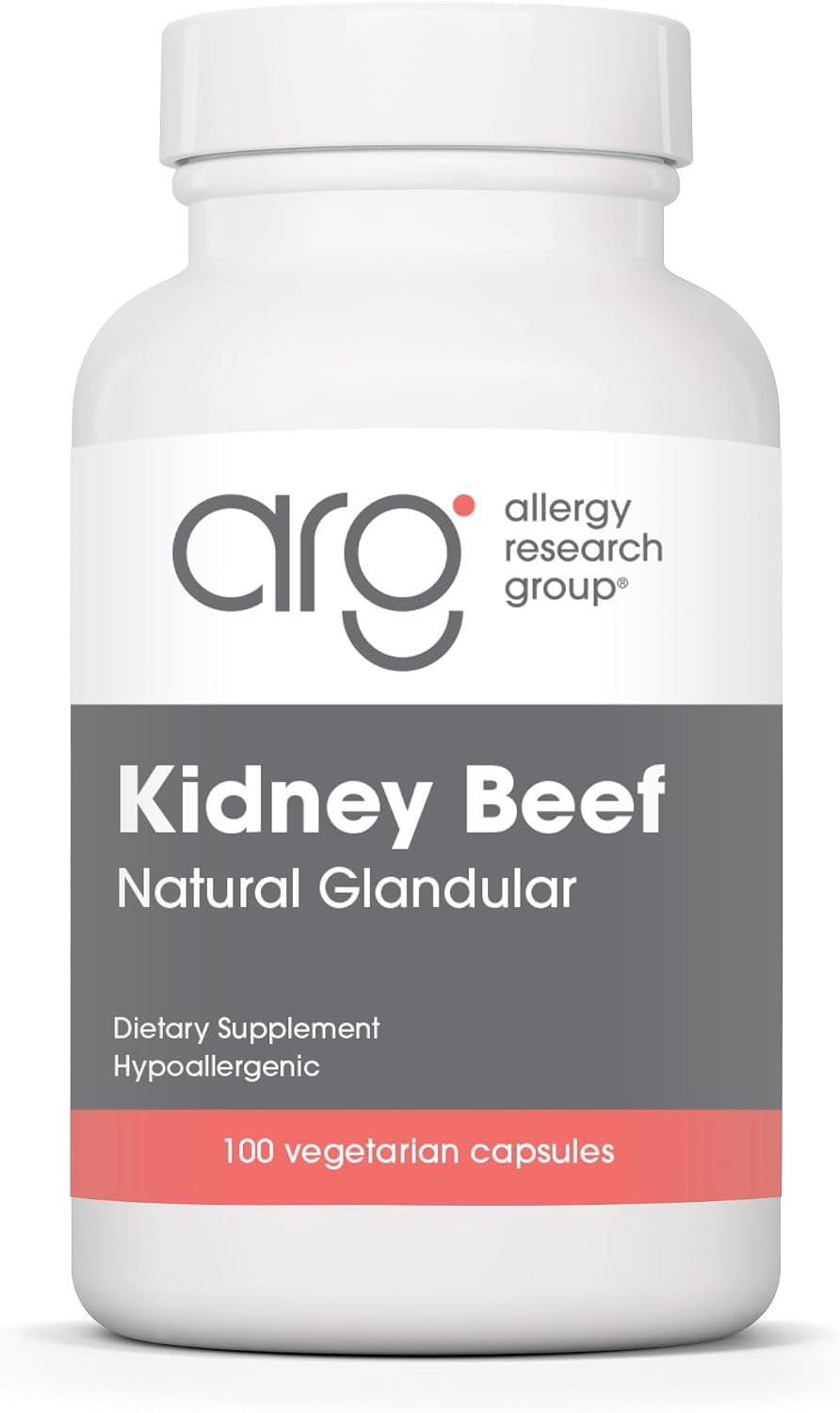 Allergy Research Group ARG Kidney Beef – Kidney Glandular Supplement – Freeze-Dried Organ Extract – Renal & Fluid Balance Support – Lyophilised Formula – Hypoallergenic – 100 Capsules (50 Servings) - görsel 1