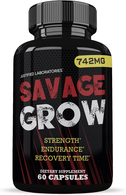Savage Grow 742MG Advanced Men's Health Formula (2 Pack, 120 Capsules)