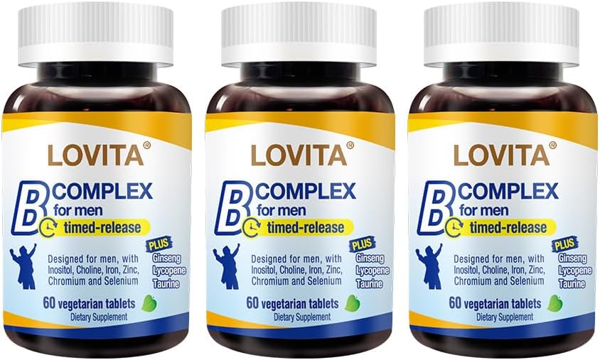LOVITA Timed-Release B Complex for Men, 60 Vegetarian Tablets - görsel 7