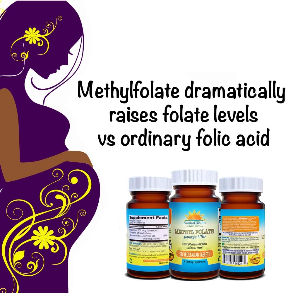 Natural Health Goodies Folate 400 mcg 5-MTHF (667 mcg DFE) Methylfolate - görsel 4