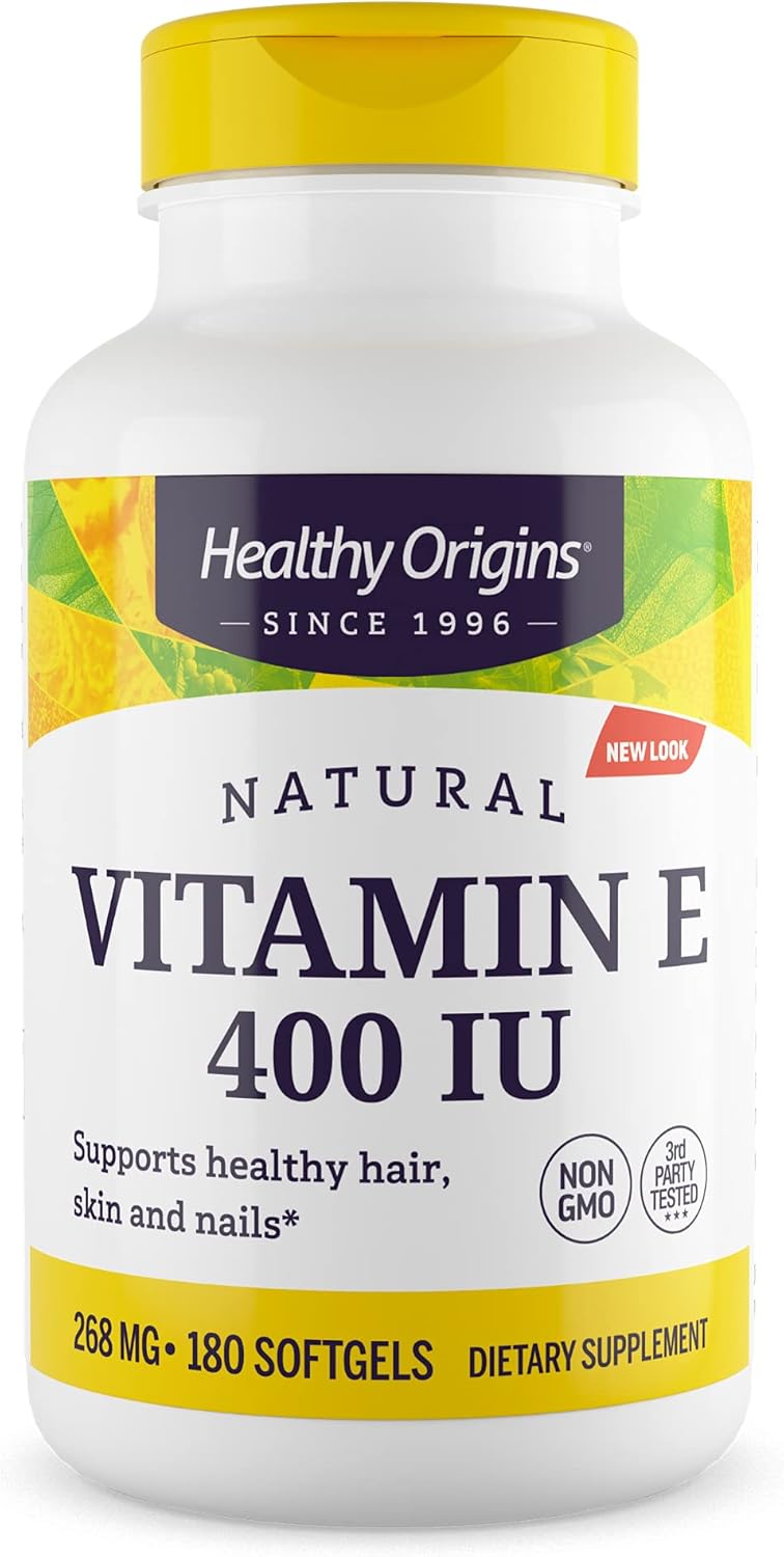 Healthy Origins Vitamin E 400 IU (268 mg) Natural Mixed Tocopherols Liquid Softgels - görsel 9