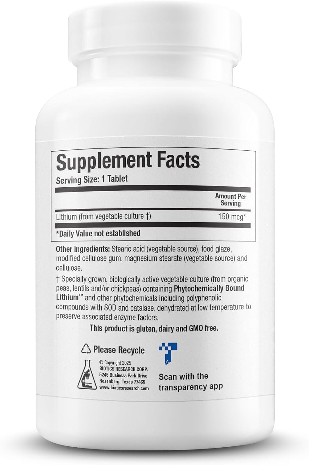 BIOTICS RESEARCH Li Zyme Forte - Plant-Based Lithium Supplement for Brain Function, Memory and Mood Support (100 Tablets) - görsel 2