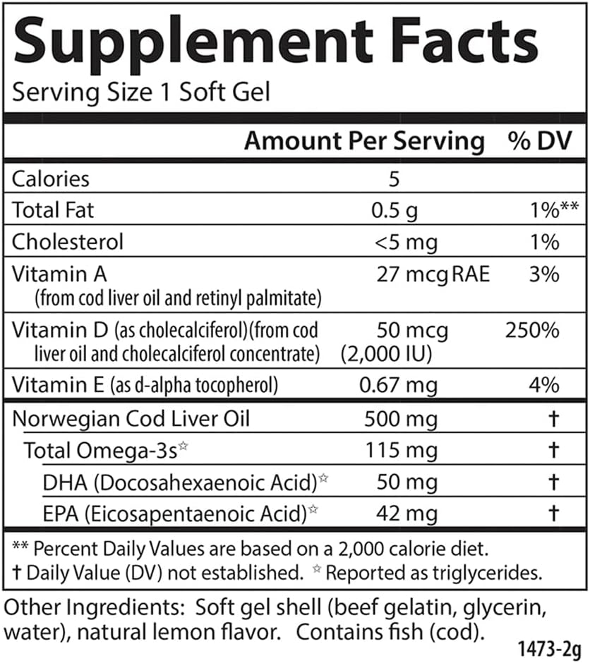 Carlson Solar D Gems, Vitamin D3 and Omega-3 Supplement, 2000 IU, Lemon Flavour, 360 Softgels - görsel 4