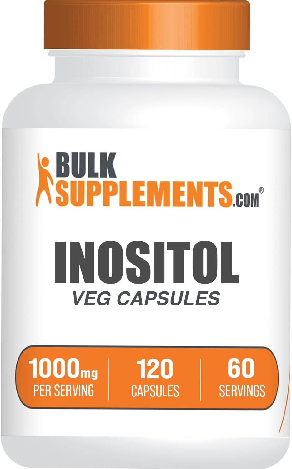 BulkSupplements.com Inositol Capsules - Vitamin B8, 1000mg per Serving, 120 Count - görsel 1