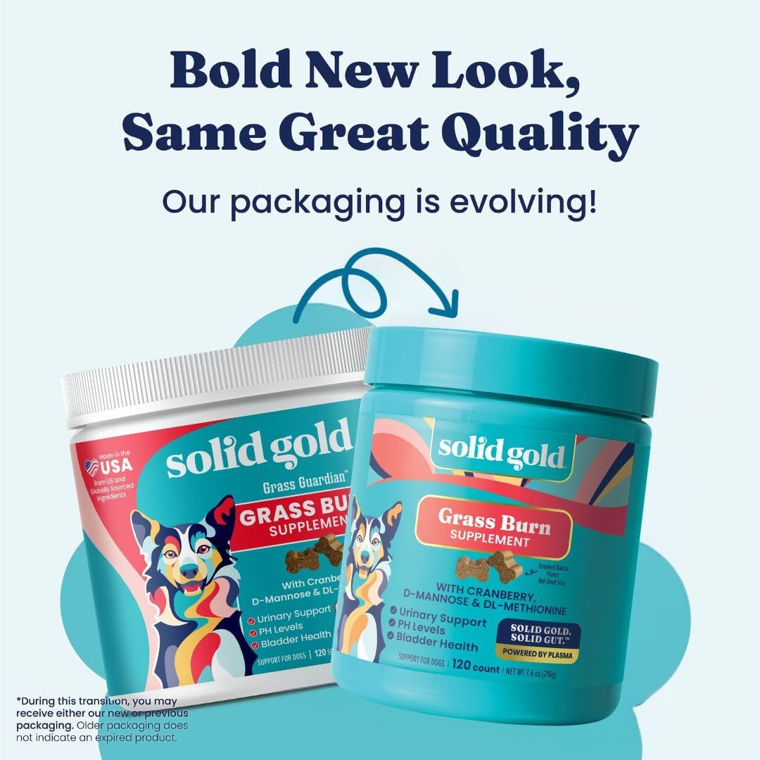 Solid Gold Dog Pee Grass Repair Chews - Dog Urine Neutralizer for Lawn w/Urinary Tract, Kidney, Bladder & pH Support to Reduce Grass Pee Spots & Burn - Pet Urine Neutralizer Treats - Bacon - 120ct - görsel 2