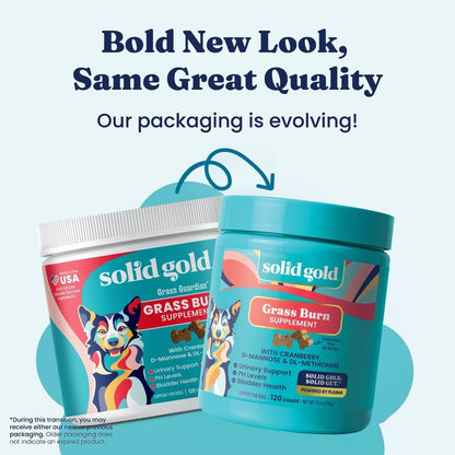 Solid Gold Dog Pee Grass Repair Chews - Dog Urine Neutralizer for Lawn w/Urinary Tract, Kidney, Bladder & pH Support to Reduce Grass Pee Spots & Burn - Pet Urine Neutralizer Treats - Bacon - 120ct