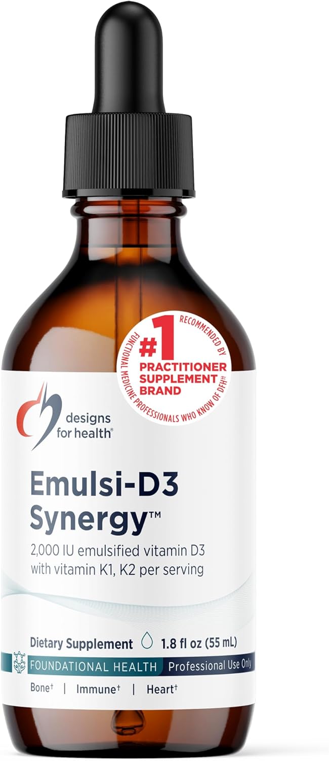 Designs for Health Emulsi-D3 Synergy - Emulsified Vitamin D3 + K2 Liquid Drops - görsel 1