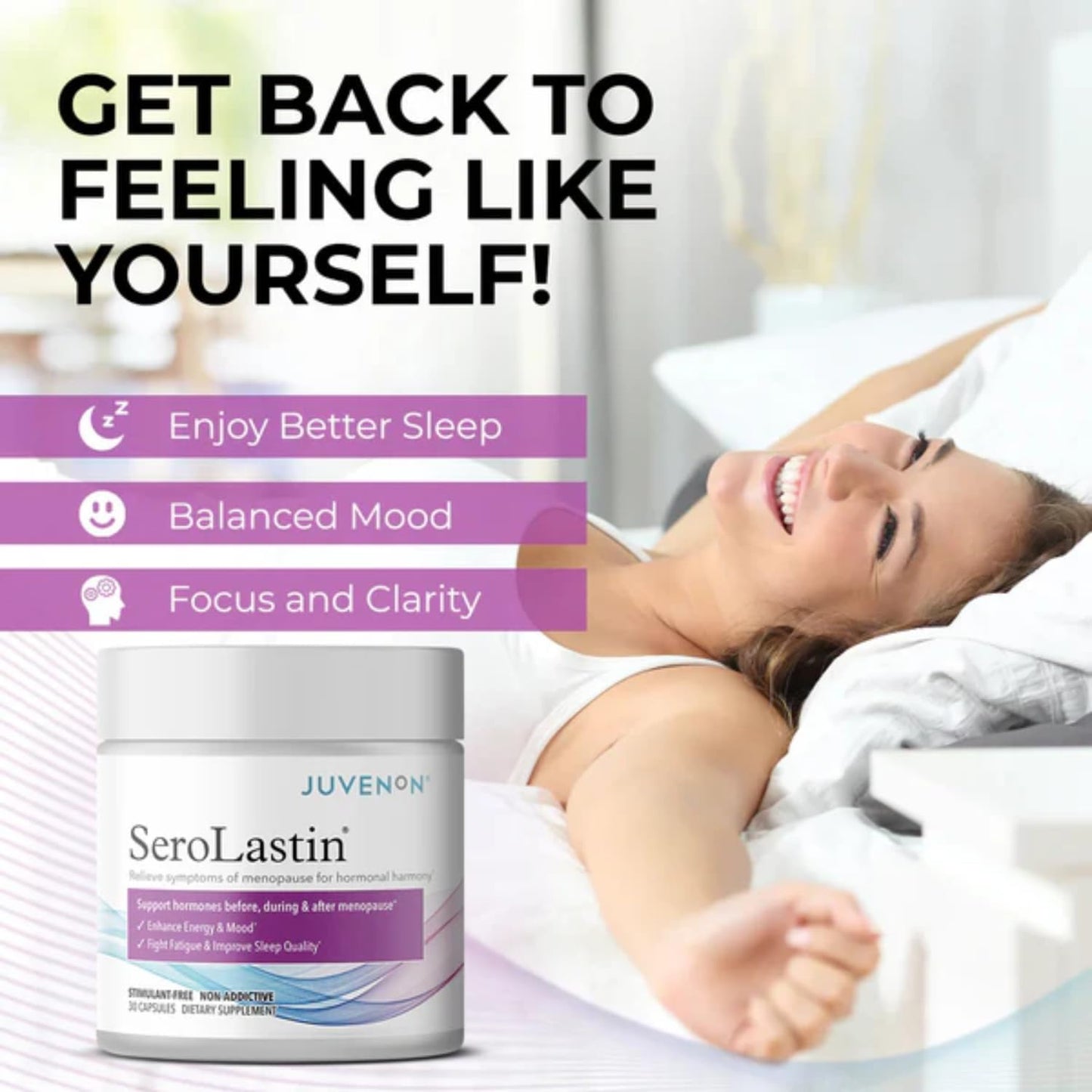 Juvenon Menopause Support Supplement - Mood, Hot Flashes, Energy & Sleep (30 Capsules) - görsel 7