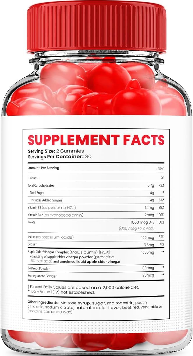 Vital Surge Gummies – ACV Advanced Gummy Apple Cider Vinegar 1000mg, Vitamin B12 (3 Pack, 180 Gummies) - görsel 2